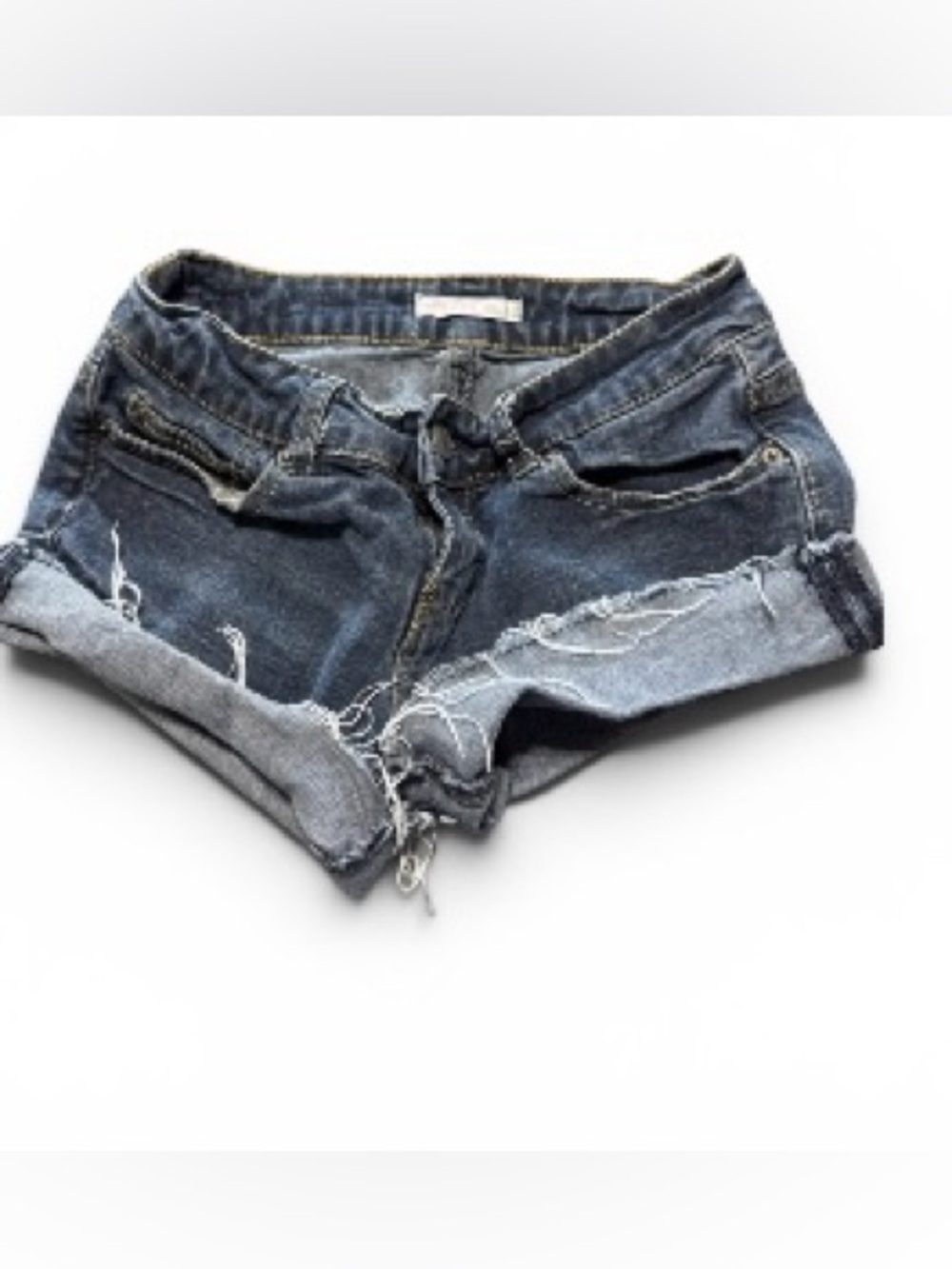 Ardene Dark Blue Distressed Denim Jean Shorts
